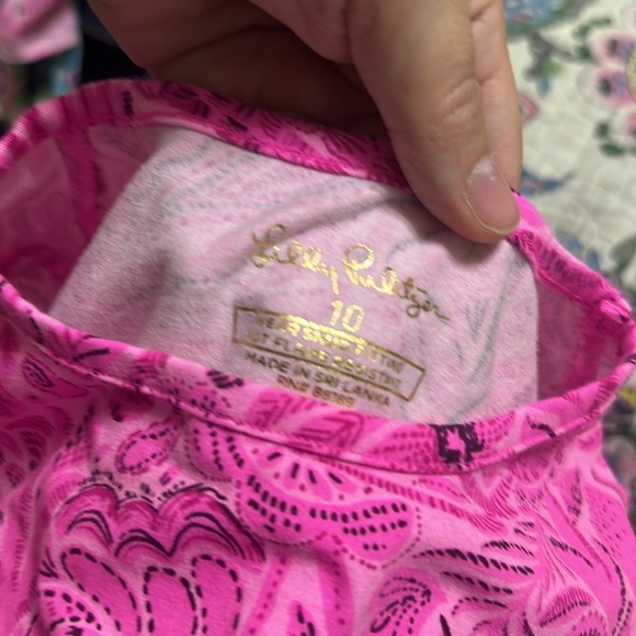EUC Lilly Pulitzer Girls 10 Cerise Pink PINKIE PROMISES - Picture 3 of 3
